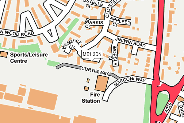 ME1 2DN map - OS OpenMap – Local (Ordnance Survey)