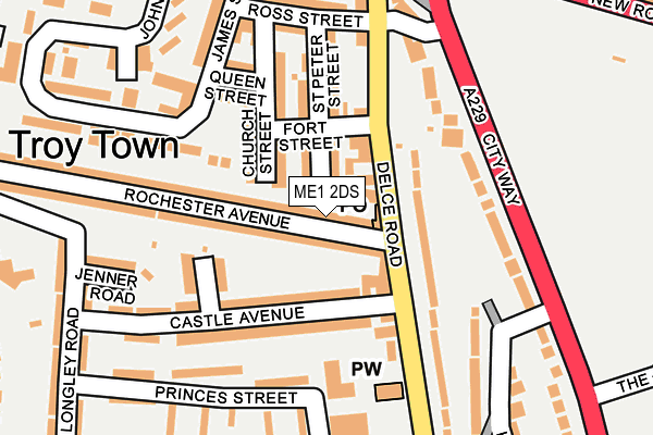 ME1 2DS map - OS OpenMap – Local (Ordnance Survey)