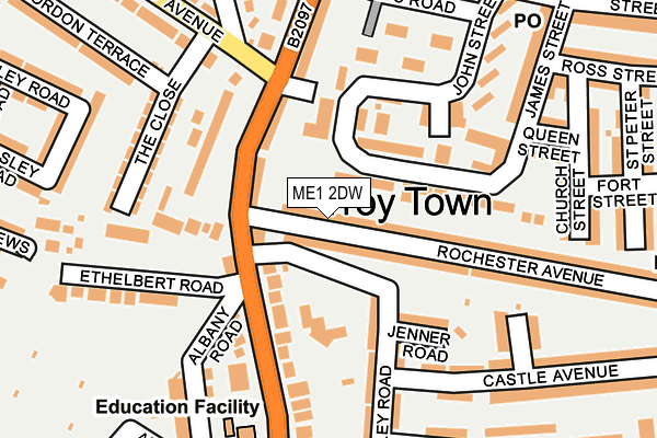 ME1 2DW map - OS OpenMap – Local (Ordnance Survey)