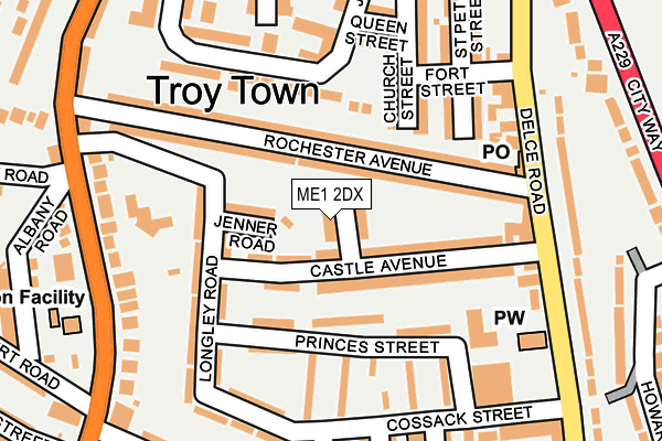 ME1 2DX map - OS OpenMap – Local (Ordnance Survey)