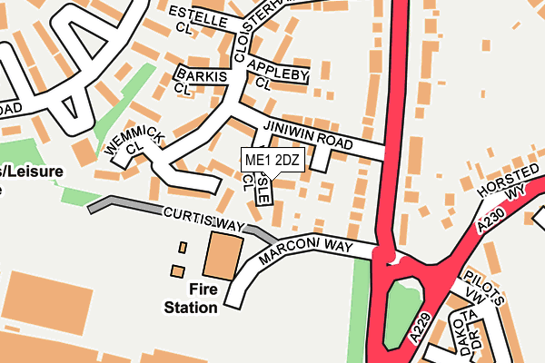 ME1 2DZ map - OS OpenMap – Local (Ordnance Survey)