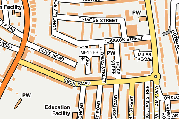 ME1 2EB map - OS OpenMap – Local (Ordnance Survey)