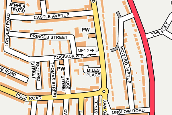 ME1 2EF map - OS OpenMap – Local (Ordnance Survey)