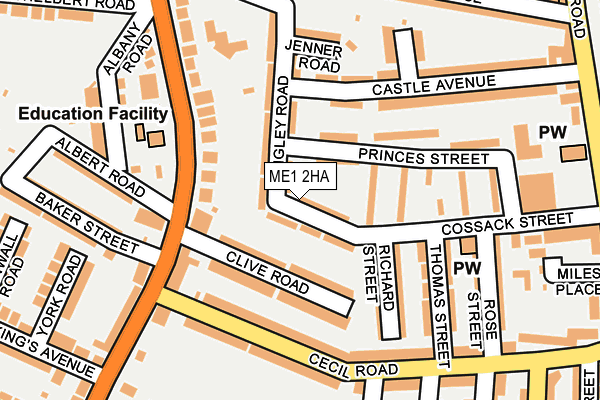 ME1 2HA map - OS OpenMap – Local (Ordnance Survey)