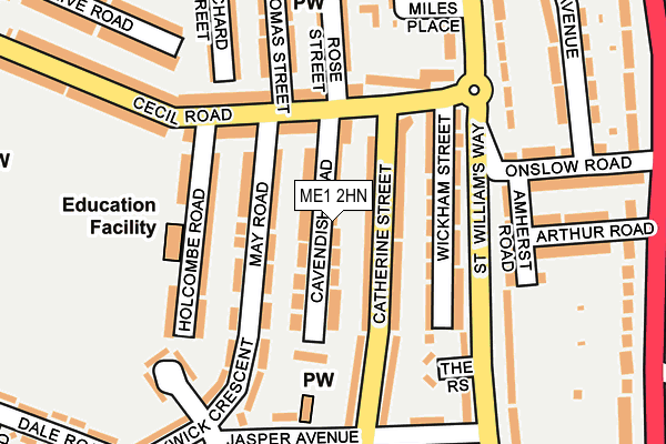 ME1 2HN map - OS OpenMap – Local (Ordnance Survey)