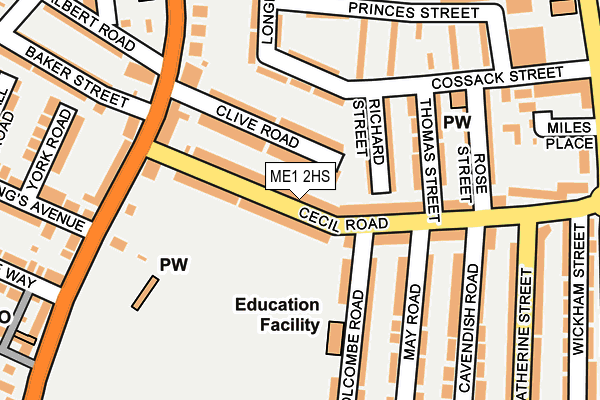 ME1 2HS map - OS OpenMap – Local (Ordnance Survey)