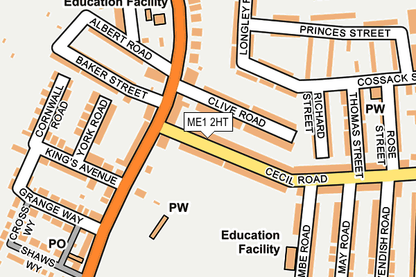 ME1 2HT map - OS OpenMap – Local (Ordnance Survey)