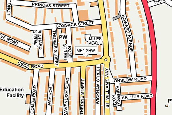 ME1 2HW map - OS OpenMap – Local (Ordnance Survey)