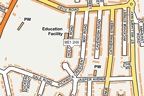 ME1 2HX map - OS OpenMap – Local (Ordnance Survey)