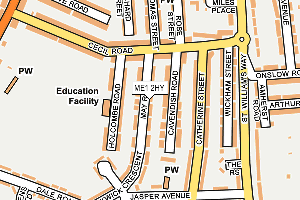 ME1 2HY map - OS OpenMap – Local (Ordnance Survey)