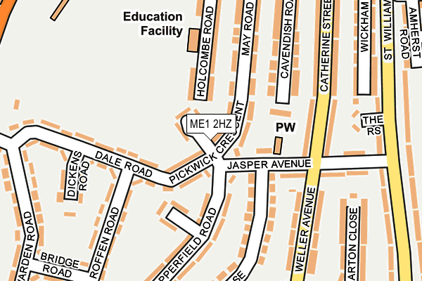 ME1 2HZ map - OS OpenMap – Local (Ordnance Survey)