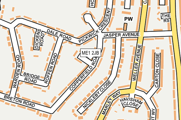 ME1 2JB map - OS OpenMap – Local (Ordnance Survey)