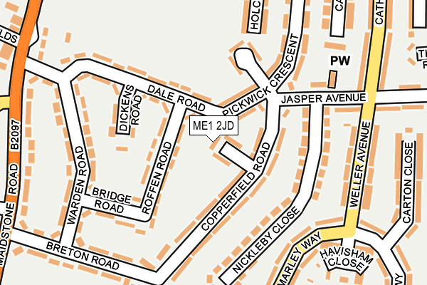ME1 2JD map - OS OpenMap – Local (Ordnance Survey)