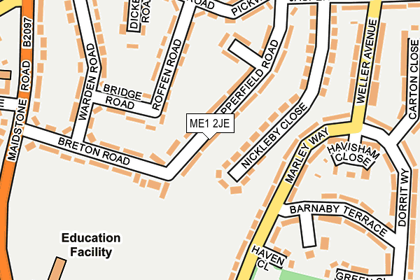 ME1 2JE map - OS OpenMap – Local (Ordnance Survey)
