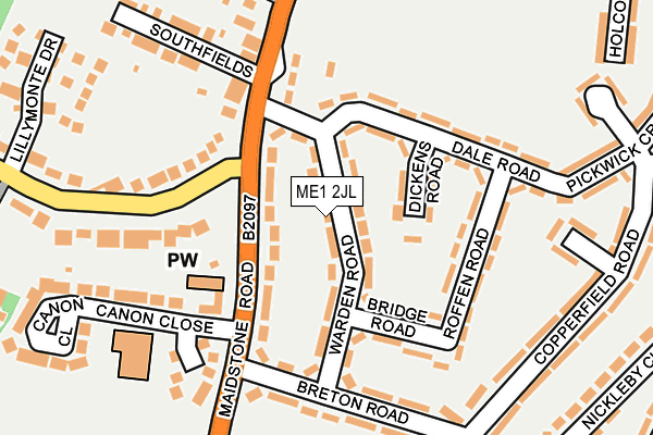 ME1 2JL map - OS OpenMap – Local (Ordnance Survey)