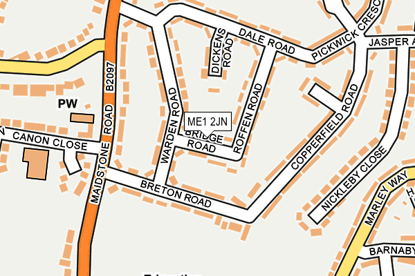 ME1 2JN map - OS OpenMap – Local (Ordnance Survey)