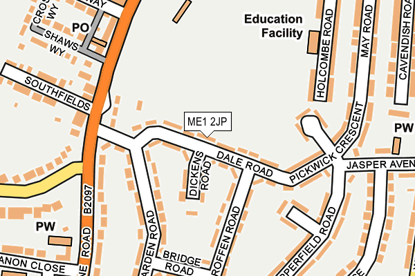 ME1 2JP map - OS OpenMap – Local (Ordnance Survey)