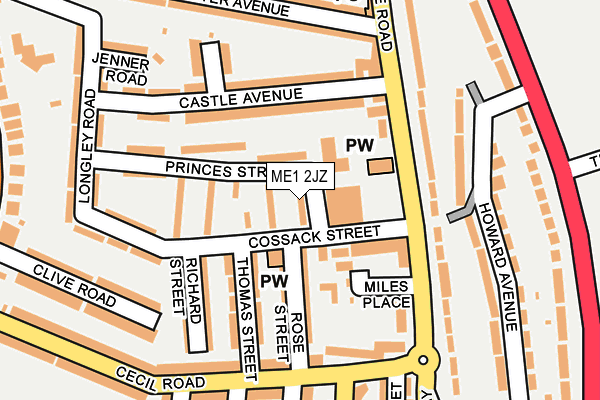 ME1 2JZ map - OS OpenMap – Local (Ordnance Survey)