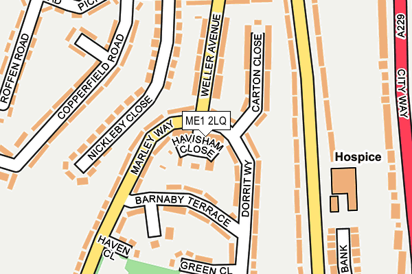 ME1 2LQ map - OS OpenMap – Local (Ordnance Survey)