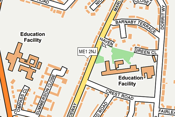 ME1 2NJ map - OS OpenMap – Local (Ordnance Survey)