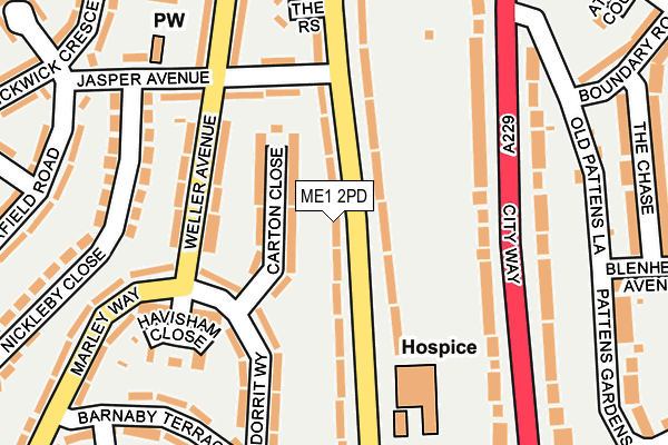 ME1 2PD map - OS OpenMap – Local (Ordnance Survey)