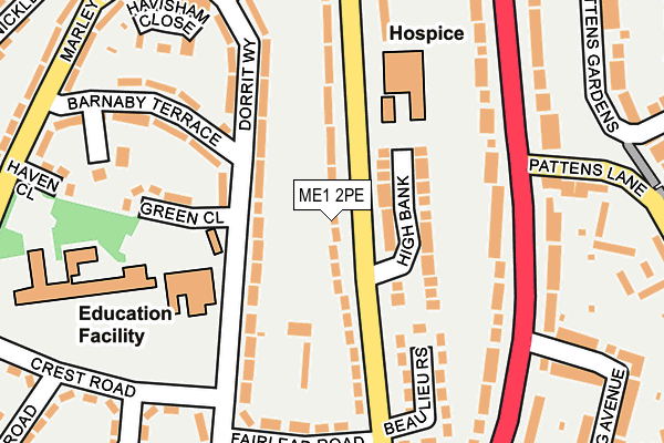 ME1 2PE map - OS OpenMap – Local (Ordnance Survey)