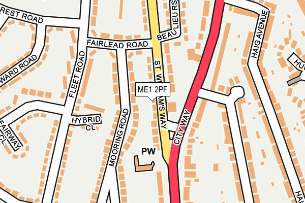 ME1 2PF map - OS OpenMap – Local (Ordnance Survey)