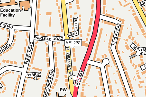 ME1 2PG map - OS OpenMap – Local (Ordnance Survey)