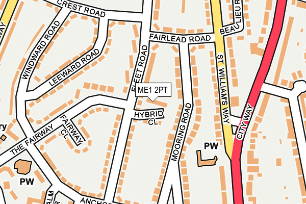 ME1 2PT map - OS OpenMap – Local (Ordnance Survey)