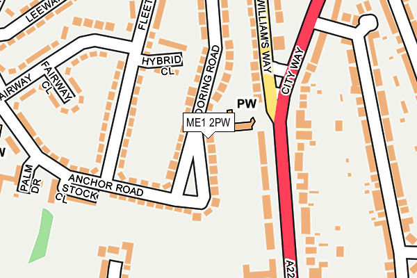 ME1 2PW map - OS OpenMap – Local (Ordnance Survey)