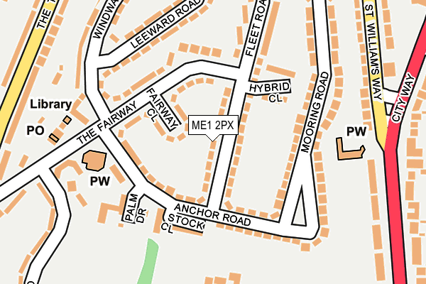 ME1 2PX map - OS OpenMap – Local (Ordnance Survey)