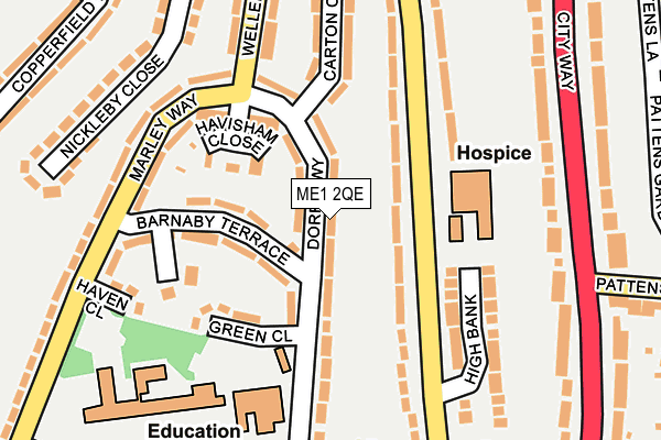 ME1 2QE map - OS OpenMap – Local (Ordnance Survey)
