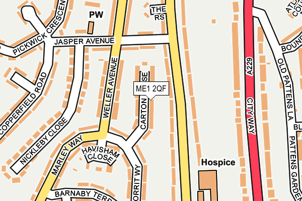 ME1 2QF map - OS OpenMap – Local (Ordnance Survey)