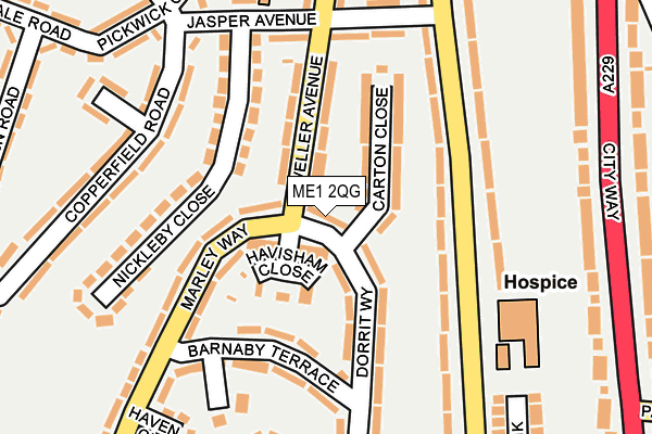ME1 2QG map - OS OpenMap – Local (Ordnance Survey)