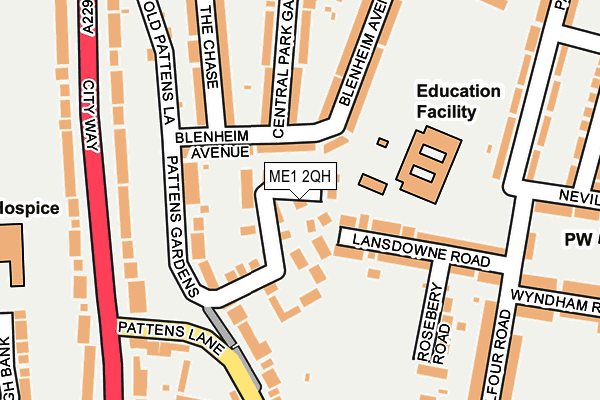 ME1 2QH map - OS OpenMap – Local (Ordnance Survey)