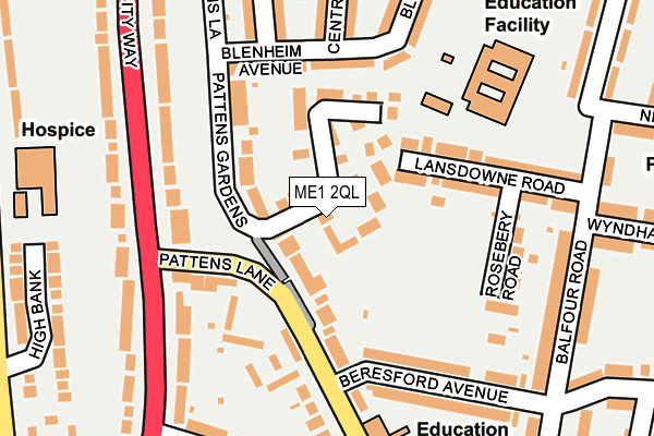 ME1 2QL map - OS OpenMap – Local (Ordnance Survey)