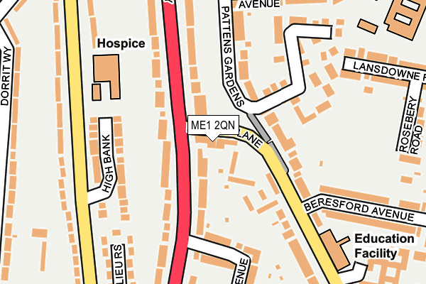 ME1 2QN map - OS OpenMap – Local (Ordnance Survey)