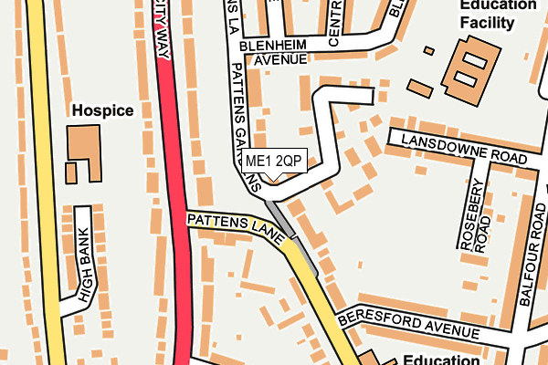 ME1 2QP map - OS OpenMap – Local (Ordnance Survey)