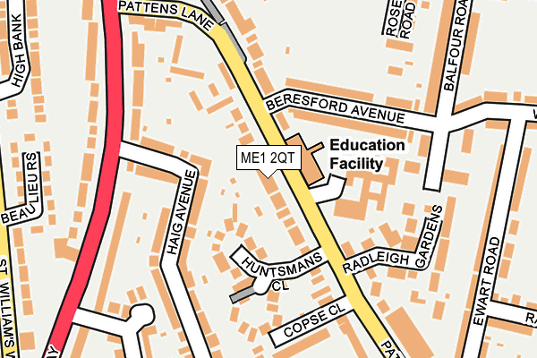 ME1 2QT map - OS OpenMap – Local (Ordnance Survey)