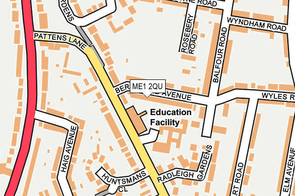 ME1 2QU map - OS OpenMap – Local (Ordnance Survey)