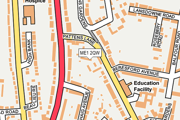 ME1 2QW map - OS OpenMap – Local (Ordnance Survey)