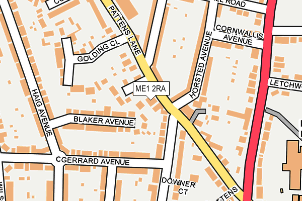 ME1 2RA map - OS OpenMap – Local (Ordnance Survey)