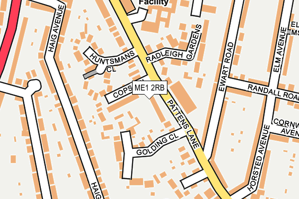 ME1 2RB map - OS OpenMap – Local (Ordnance Survey)