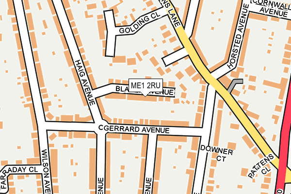 ME1 2RU map - OS OpenMap – Local (Ordnance Survey)