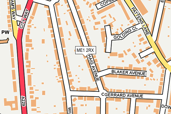 ME1 2RX map - OS OpenMap – Local (Ordnance Survey)