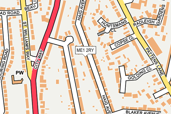 ME1 2RY map - OS OpenMap – Local (Ordnance Survey)