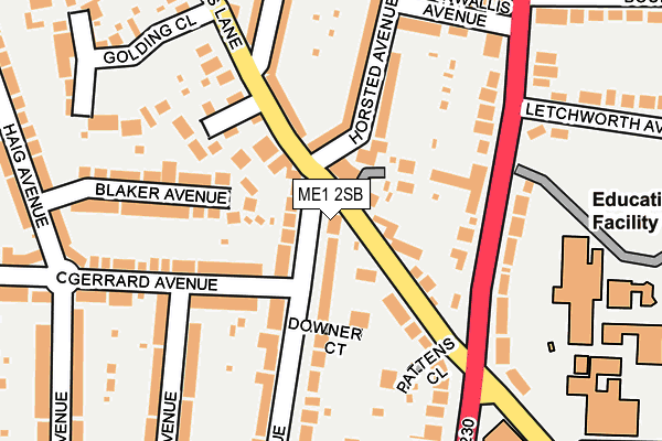 ME1 2SB map - OS OpenMap – Local (Ordnance Survey)