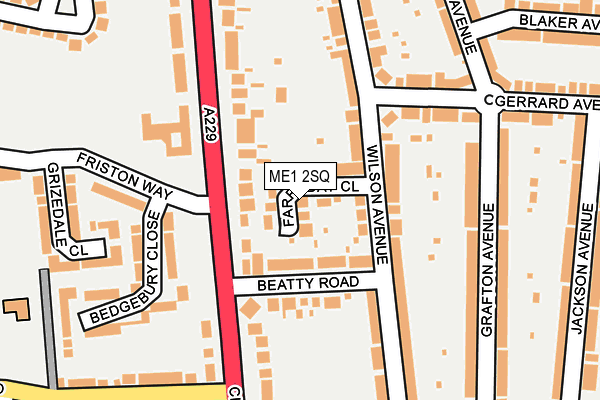ME1 2SQ map - OS OpenMap – Local (Ordnance Survey)