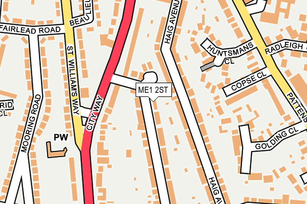 ME1 2ST map - OS OpenMap – Local (Ordnance Survey)