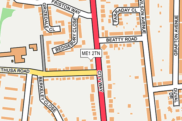 ME1 2TN map - OS OpenMap – Local (Ordnance Survey)